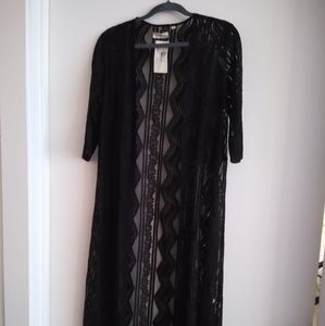 Lace cover up black size sm